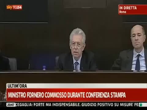 DEINDICIZZAZIONE DELLE PENSIONI: IL CUORE DI GHIACCIO DELLA FORNERO PER LA PRIMA VOLTA IN VITA SUA SI SCALDO' PER 30 SECONDI. 04/12/2011